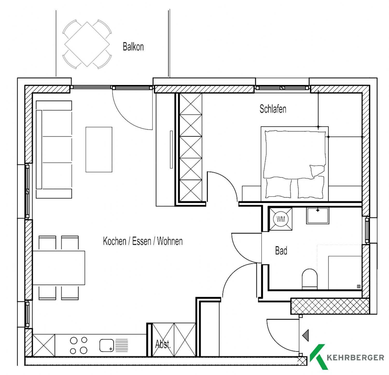 Grundriss der Whg. 9 im 1. OG