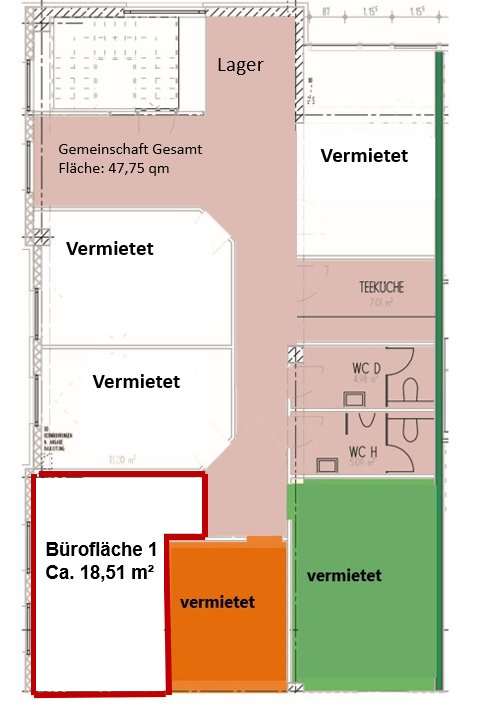 Grundriss Gemeinschaftsbüro